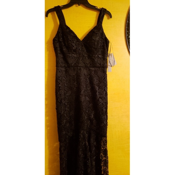 NICOLE MILLER LACE SHEER HEM GOWN 🆕 - Picture 4 of 7